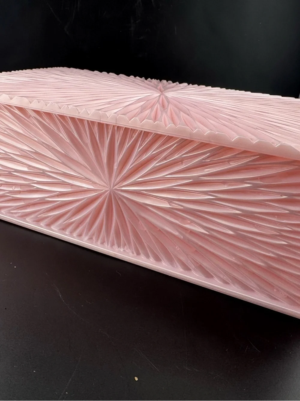 Vintage 1950’s Celebrity Pink Lucite Jewelry Box Organizer with Tray